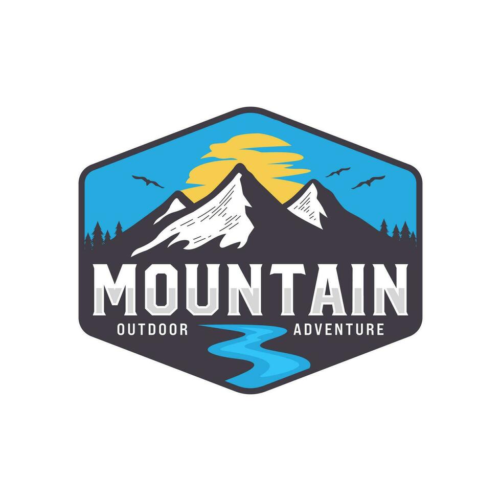 plantilla de vector de diseño de logotipo de montaña vintage