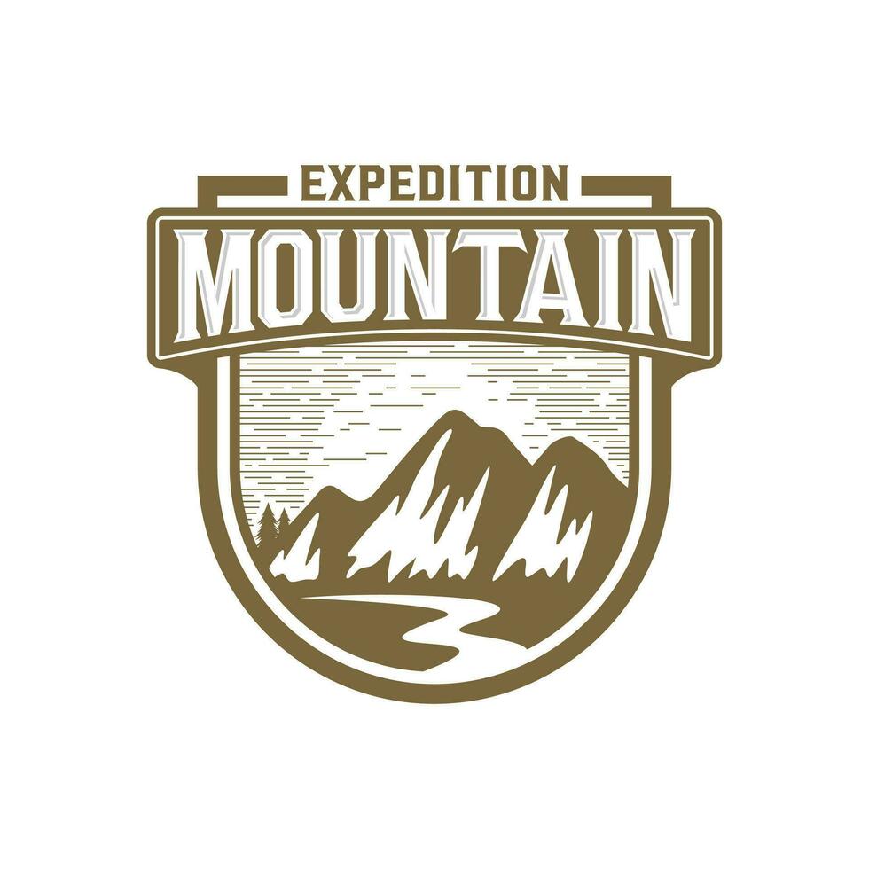 Mountain vintage logo illustration vector