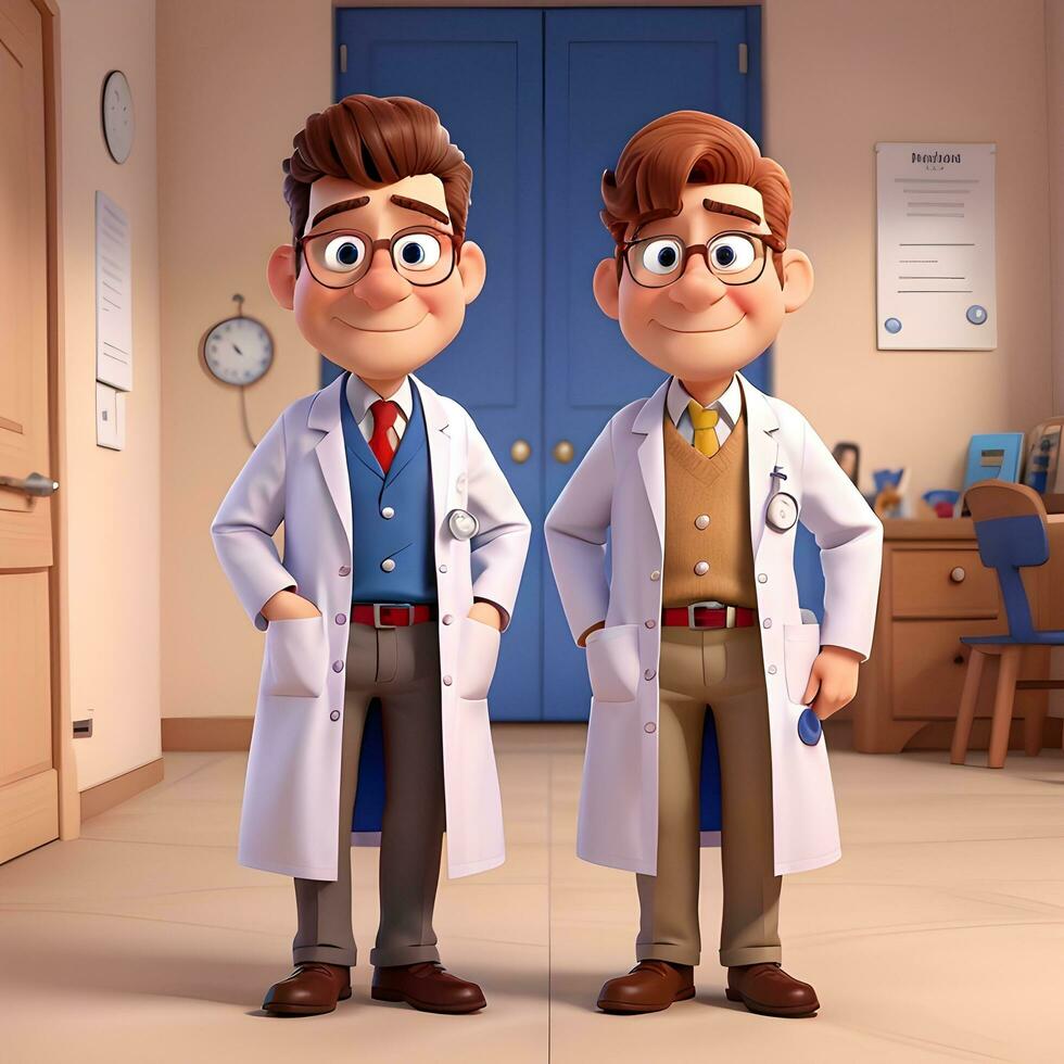 Doctor cartoon character ai generate photo