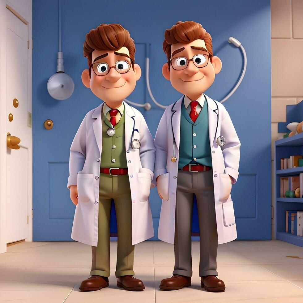 Doctor cartoon character ai generate photo