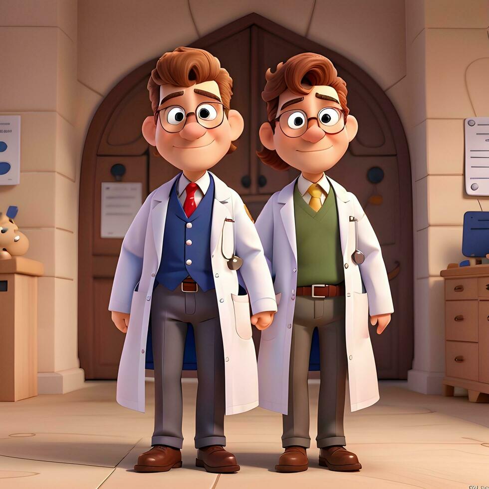 Doctor cartoon character ai generate photo