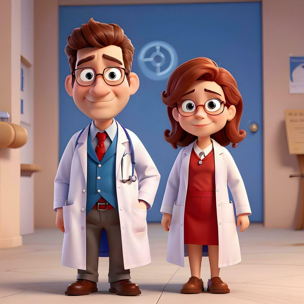 Doctor cartoon character ai generate photo