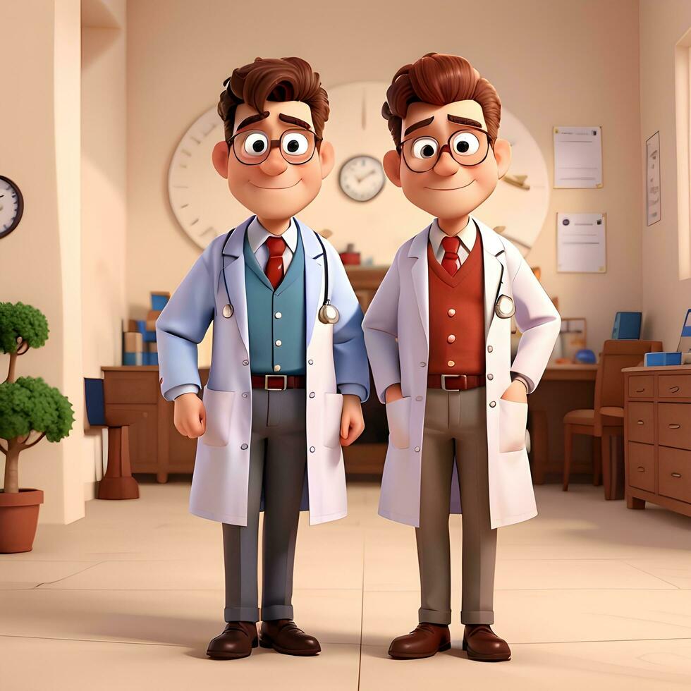 médico dibujos animados personaje ai generar foto