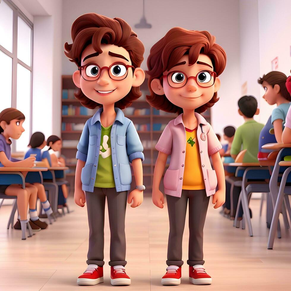 Student cartoon character ai generate photo