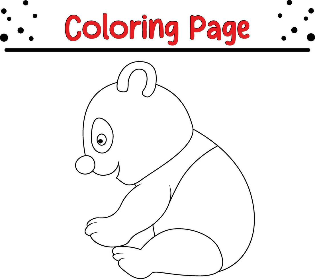 Cute Bear Coloring Page for Kids. Happy Animal coloring book for kids. vector