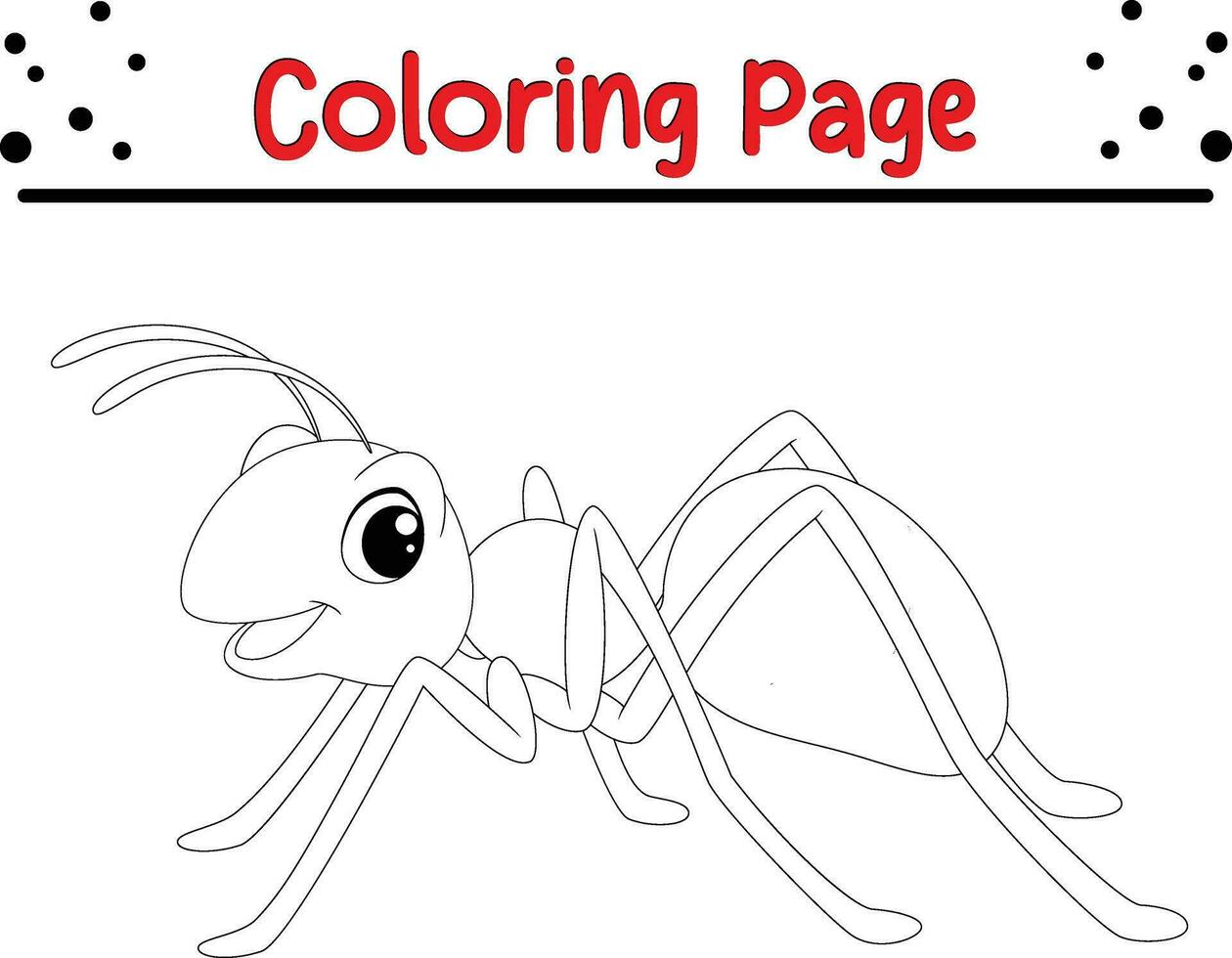 Cute Ant coloring page for children vector