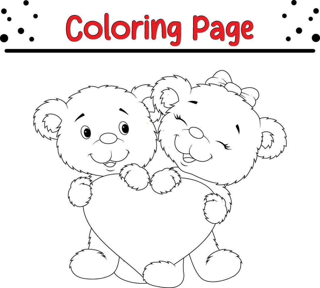 baby Bear Coloring Page for Kids. Happy Animal coloring book for kids. vector