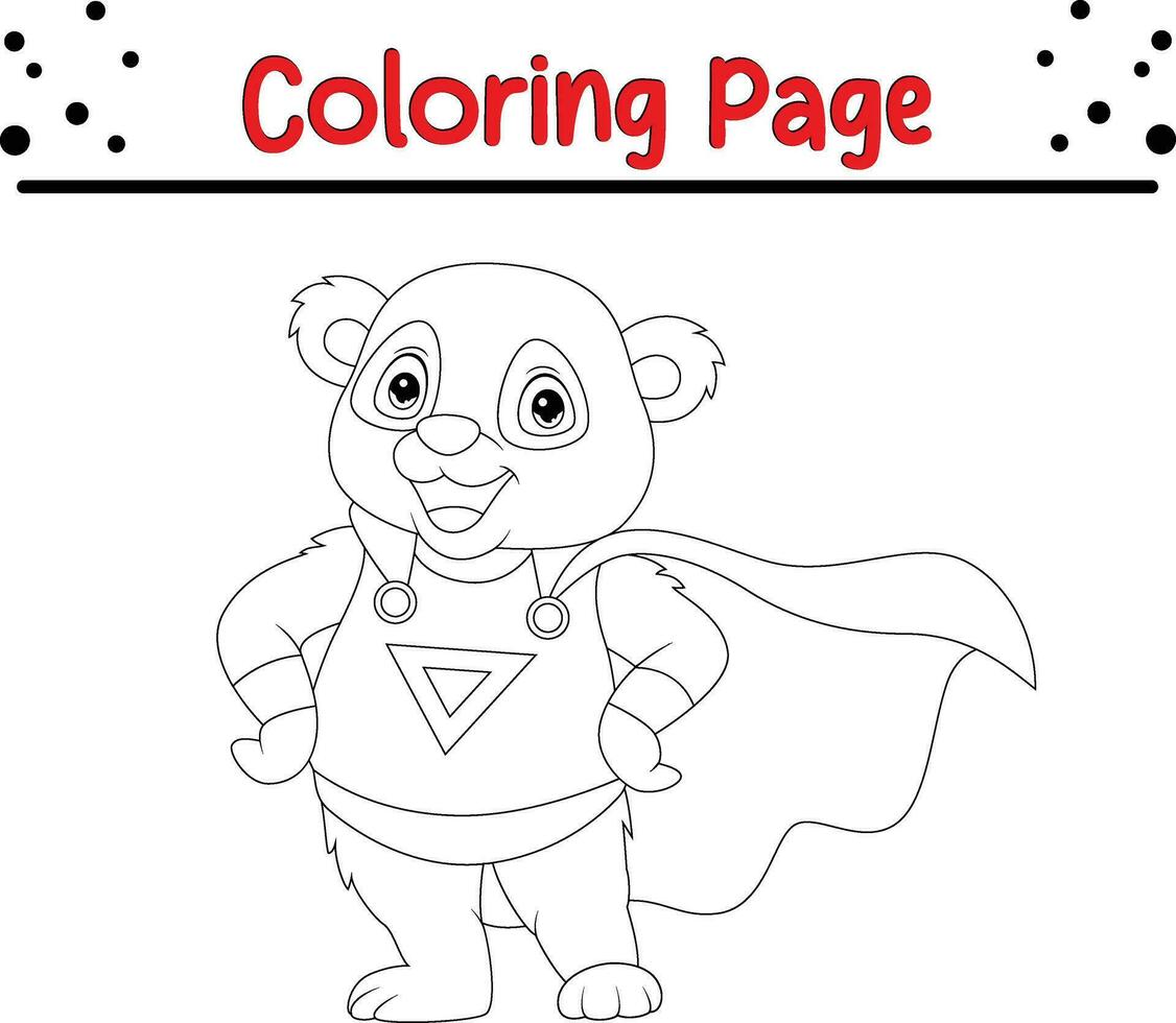 Cute Bear Coloring Page for Kids. Happy Animal coloring book for kids. vector