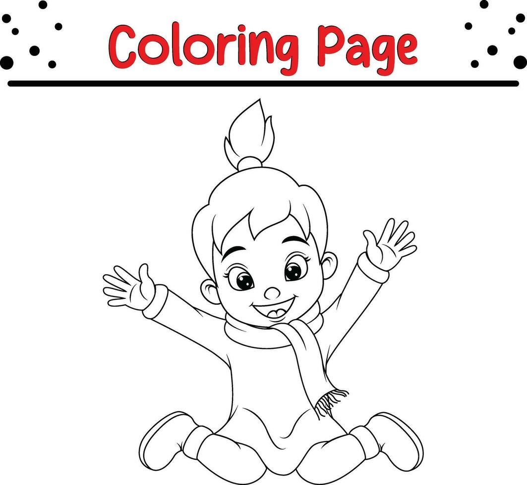 Happy Thanksgiving day carton character coloring page. Vector black and white thanksgiving coloring book.