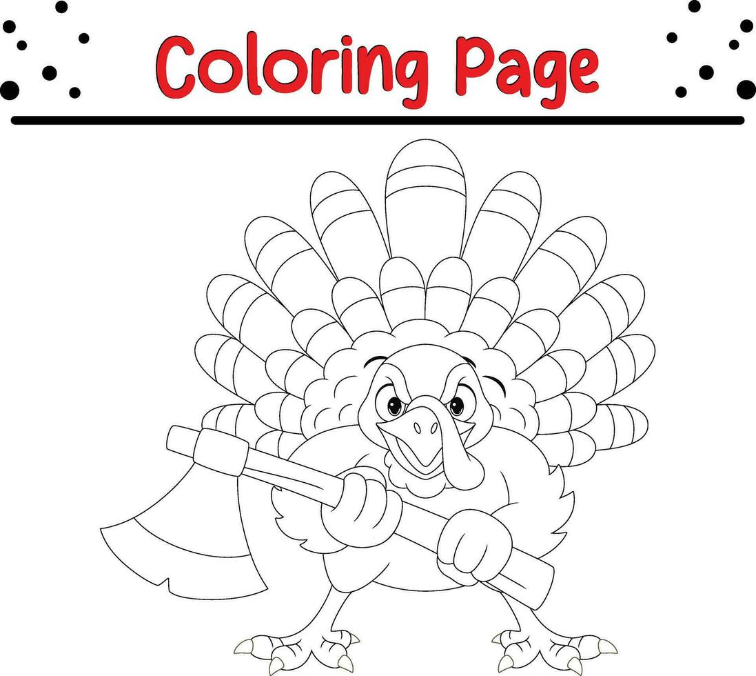 Happy Thanksgiving coloring page for children. Turkey coloring book. vector
