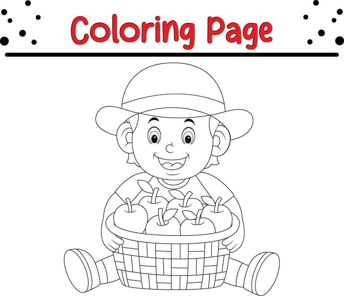 Cute cartoon coloring page illustration vector. For kids coloring book. vector