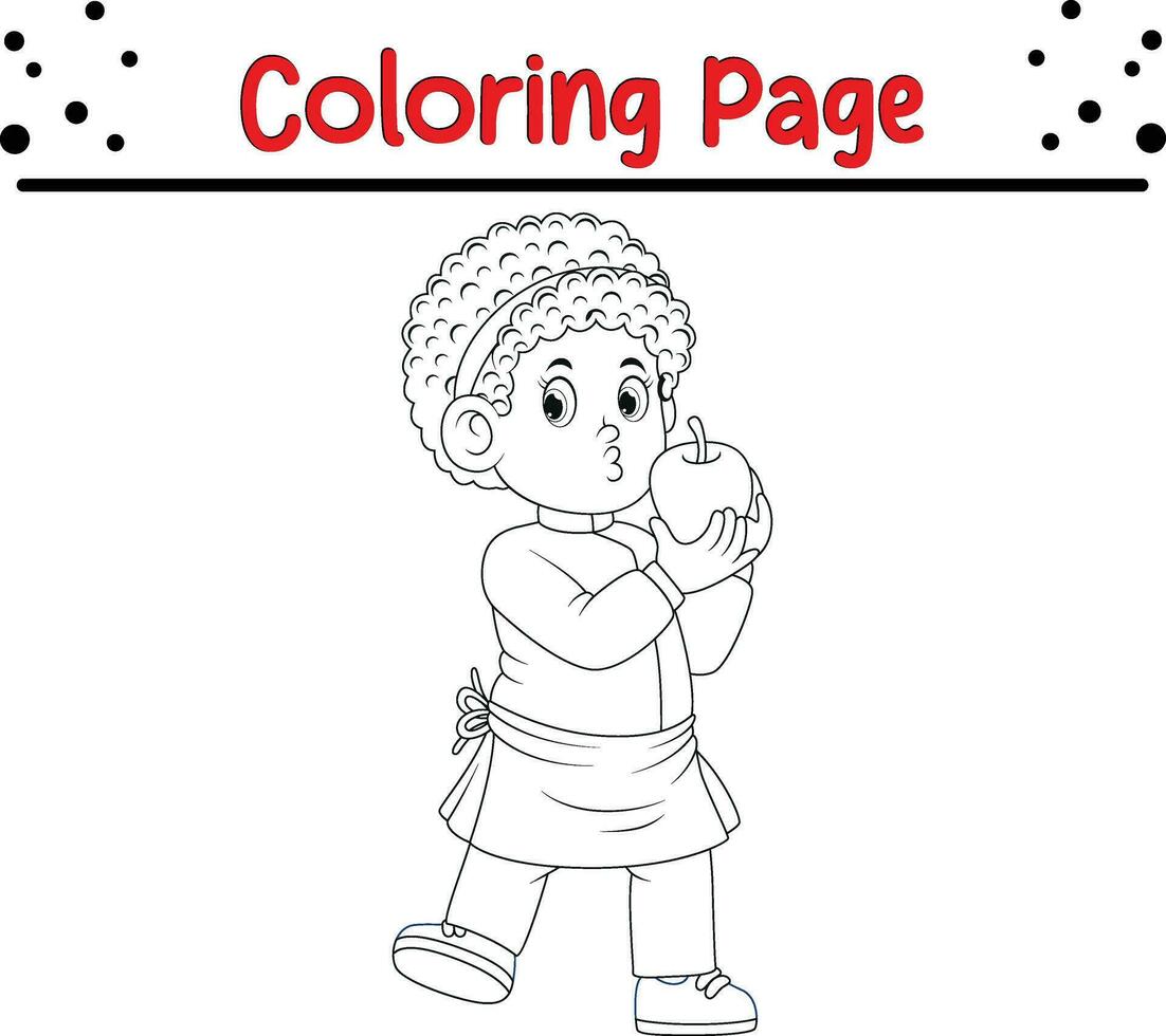 Cute cartoon coloring page illustration vector. For kids coloring book. vector