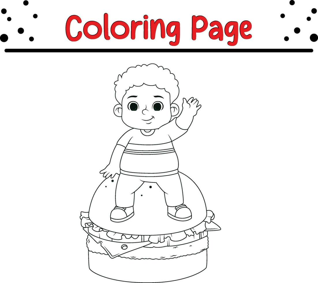 Cute cartoon coloring page illustration vector. For kids coloring book. vector