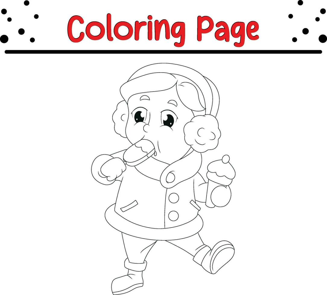 Cute cartoon coloring page illustration vector. For kids coloring book. vector