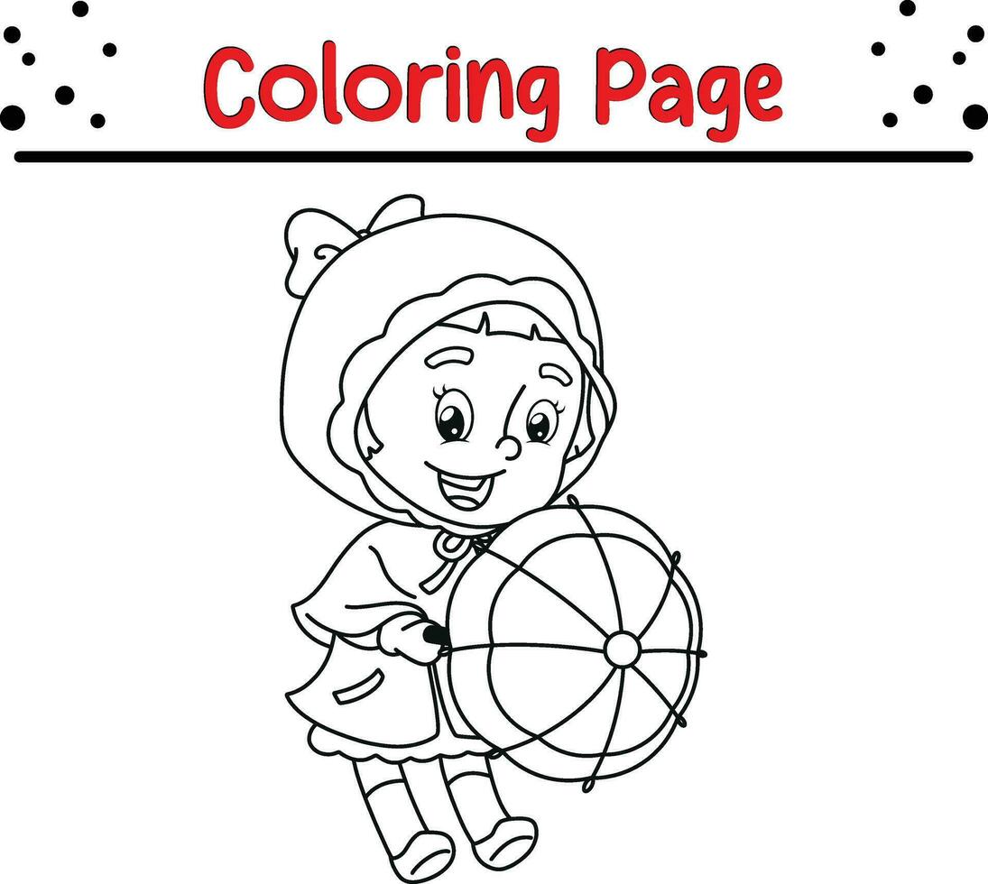 Cute cartoon coloring page illustration vector. For kids coloring book. vector