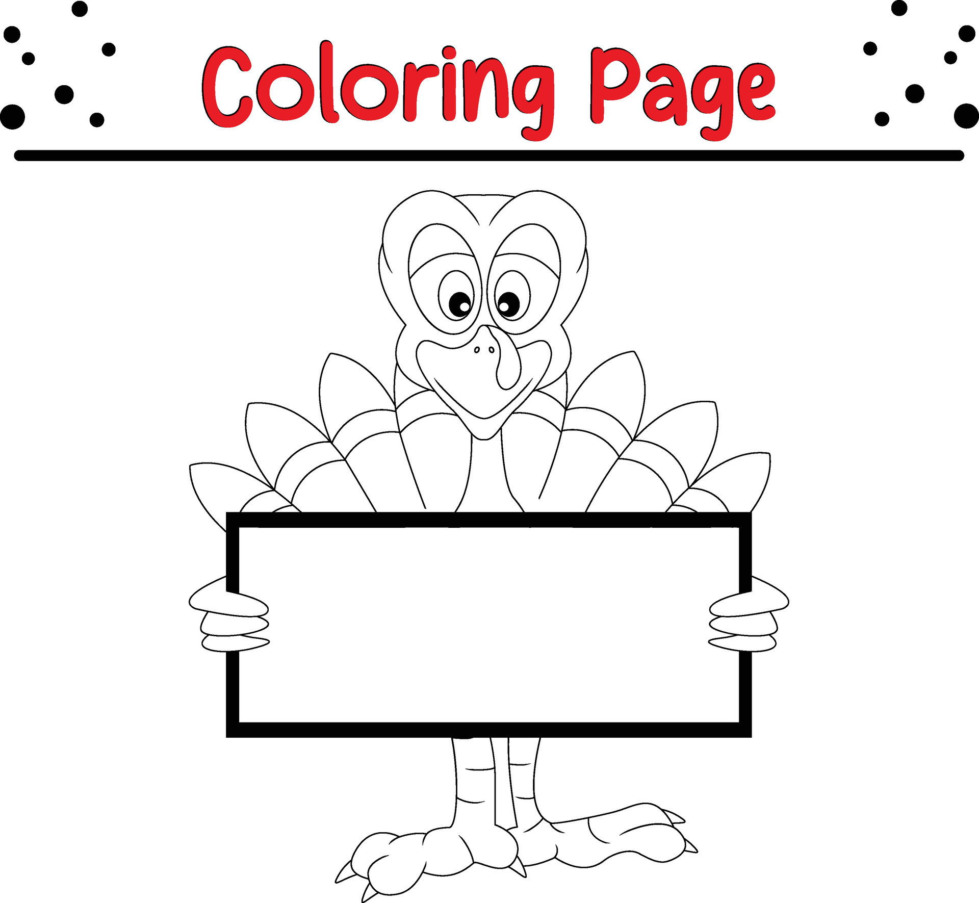 Happy Thanksgiving day carton character coloring page. Vector black and