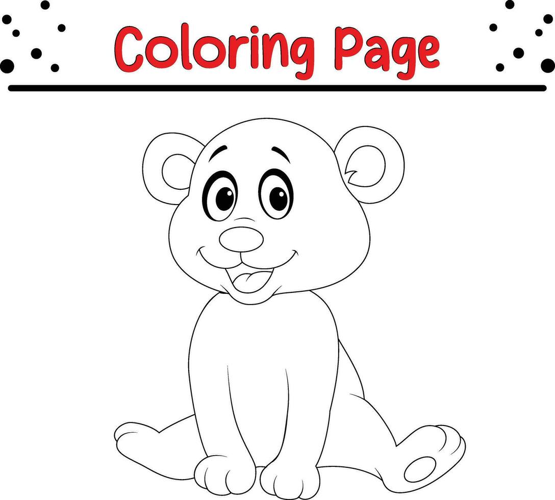 linda oso colorante página para niños. contento animal colorante libro para niños. vector