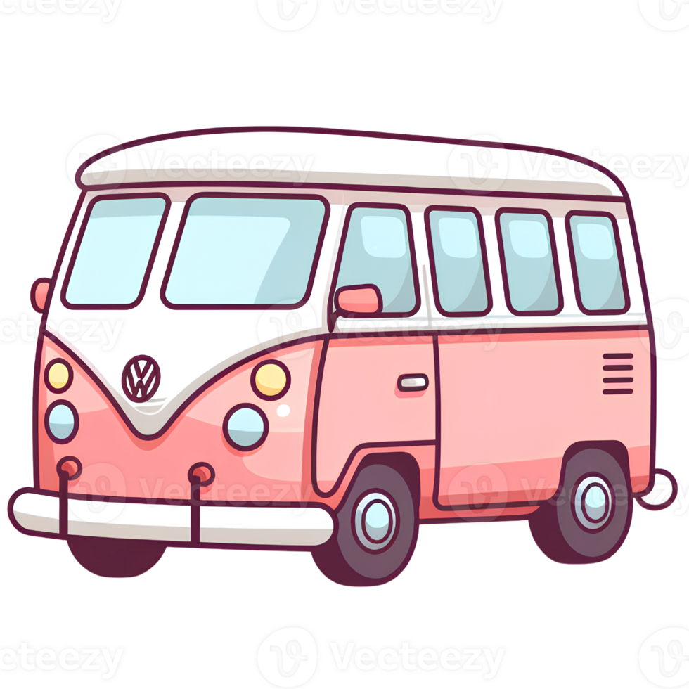 van cartoon ai generative png