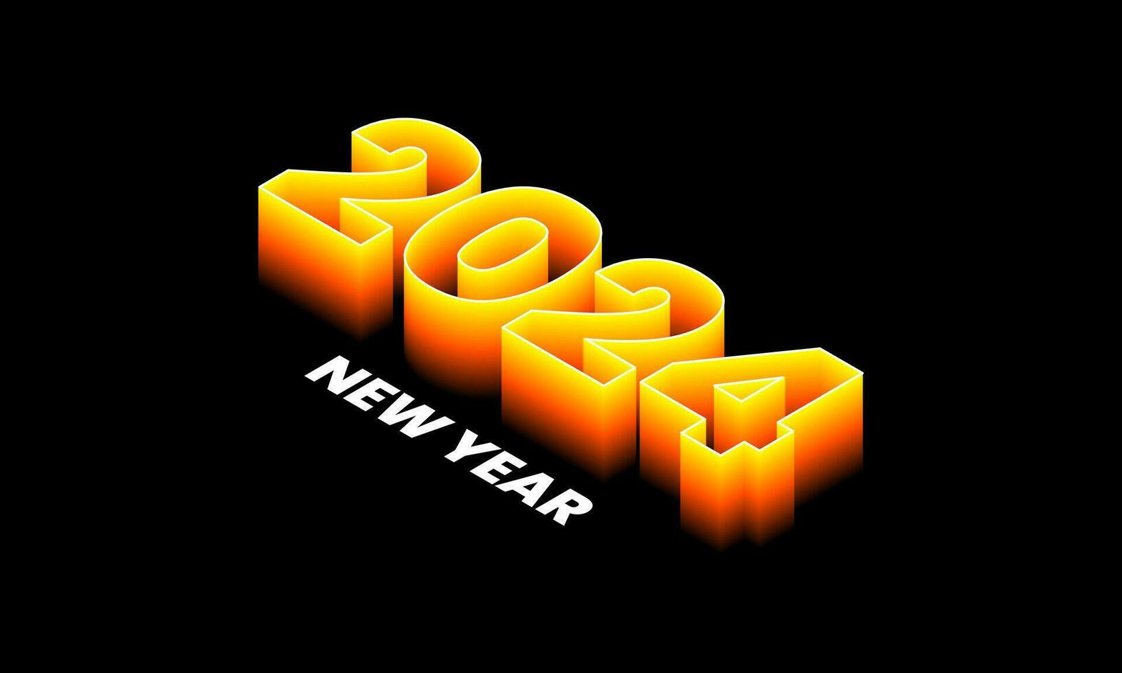 Vector greeting for the new year 2024 with neon style. Very suitable for banners, landing pages, backgrounds, wallpapers, greeting cards and others.