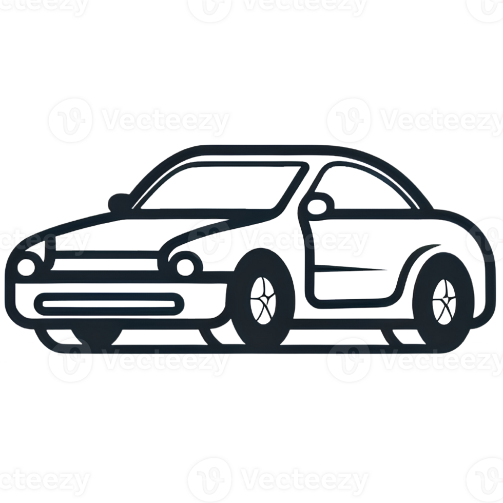 car line art cartoon ai generative png