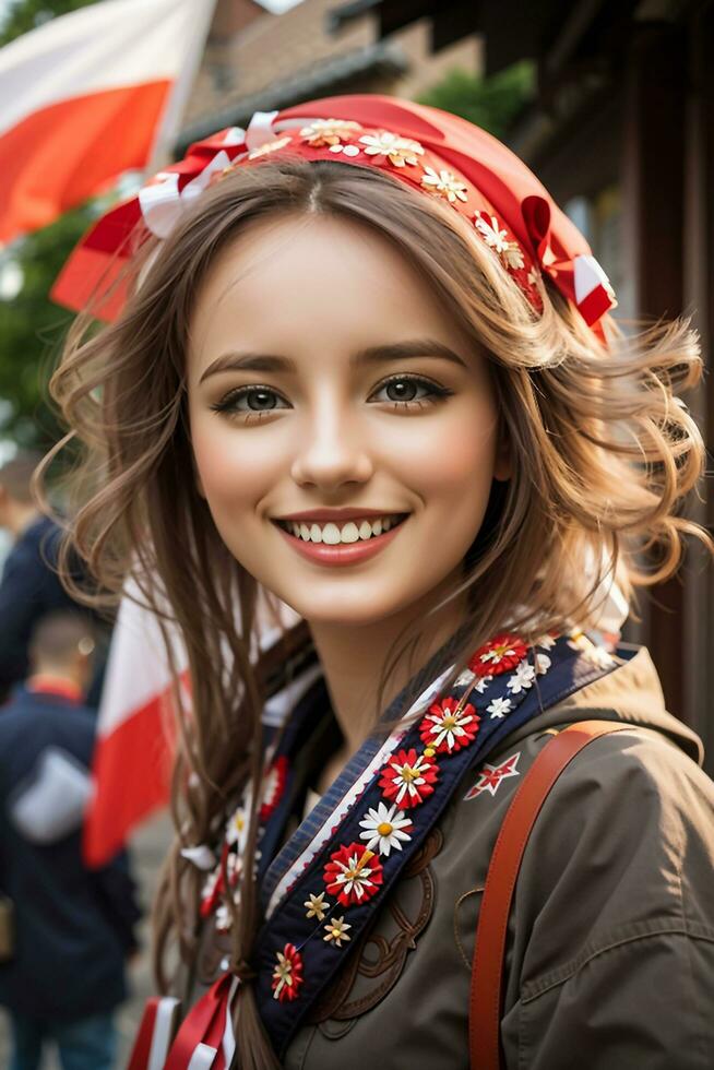 A happy polish girl photo