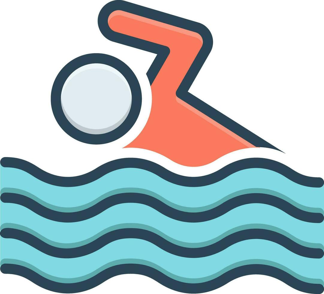 color icon for swimming vector