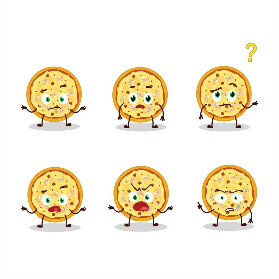 dibujos animados personaje de marinara Pizza con qué expresión vector