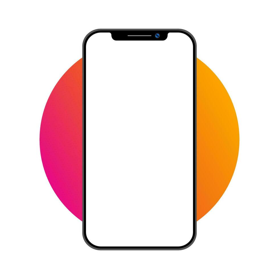 Modern Smartphone Orange Showcase Mockup Vector