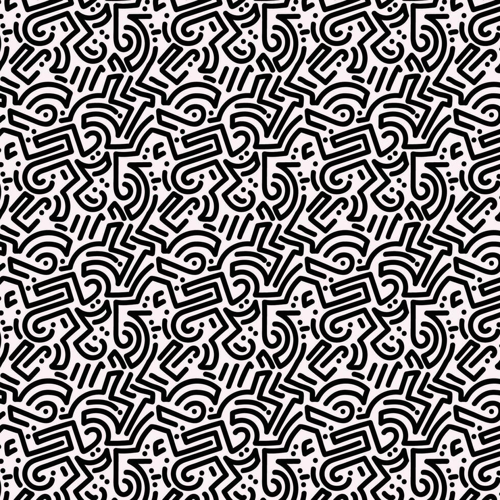 Geometric abstract doddle seamless pattern vector