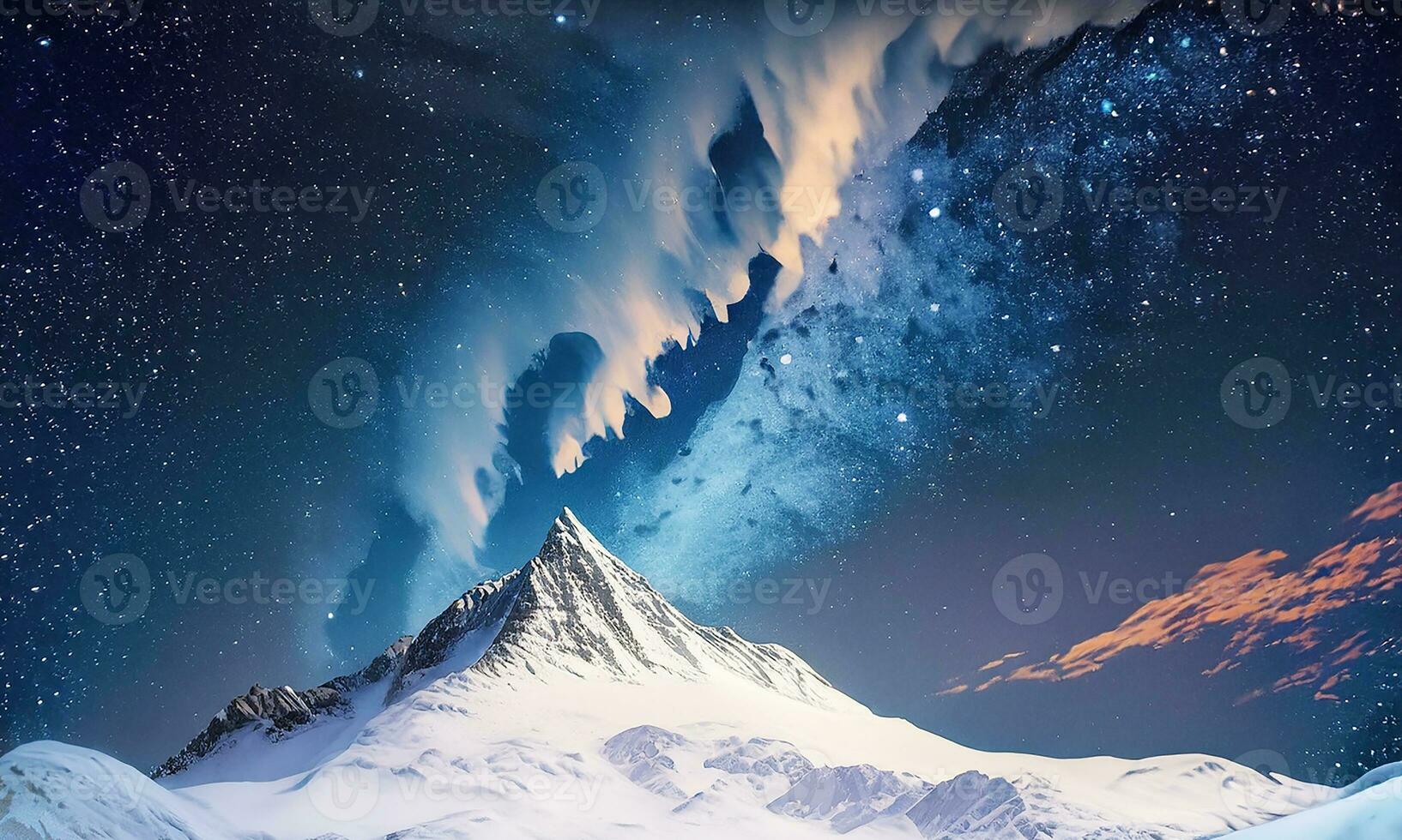 Ai generated Capture the magnificence of nature in a single frame- a snow-covered mountain photo