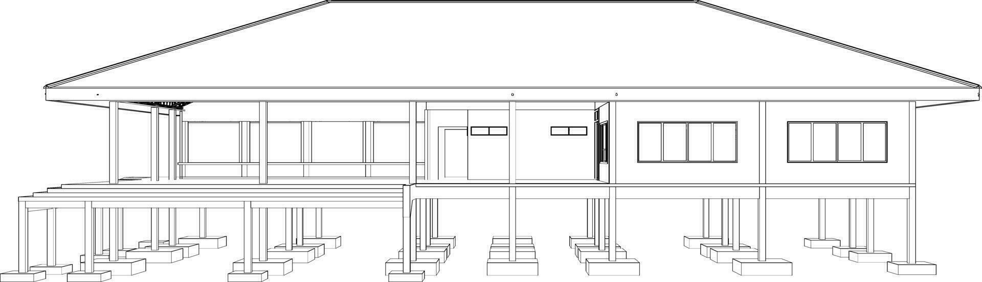 3d ilustración de edificio estructura vector