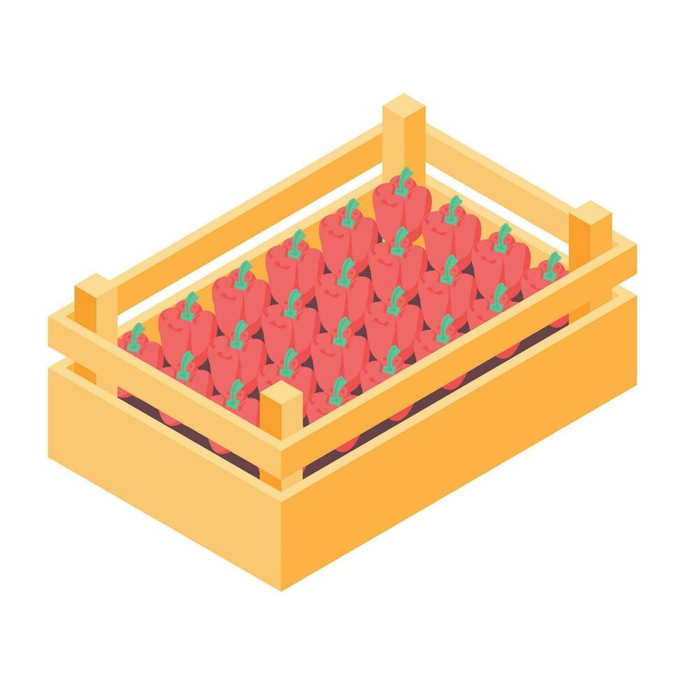 Premium isometric icon of crate vector