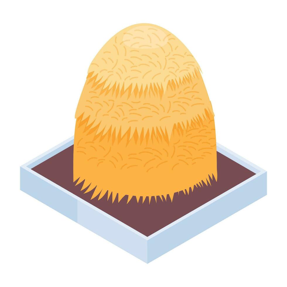 Check hay pile isometric icon vector