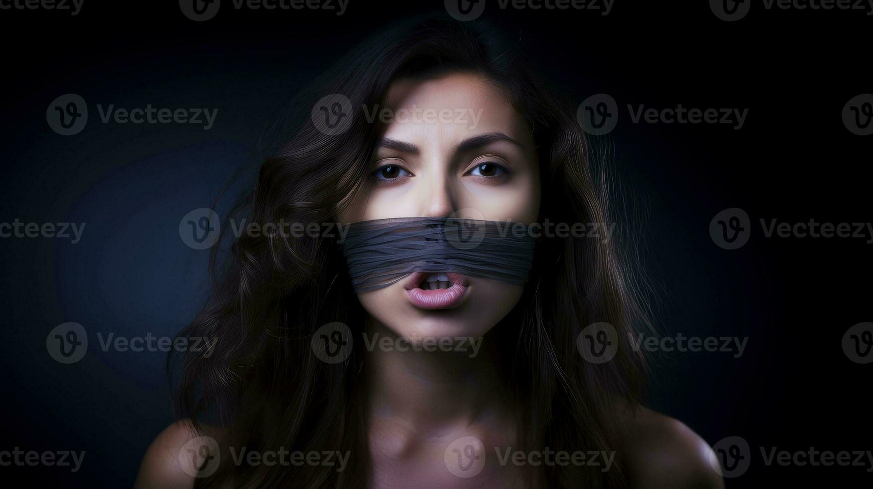 Portrait women, stop violence against Women,sexual abuse, human trafficking, Day for the Elimination of Violence Against Women concept , Generative AI illustration photo