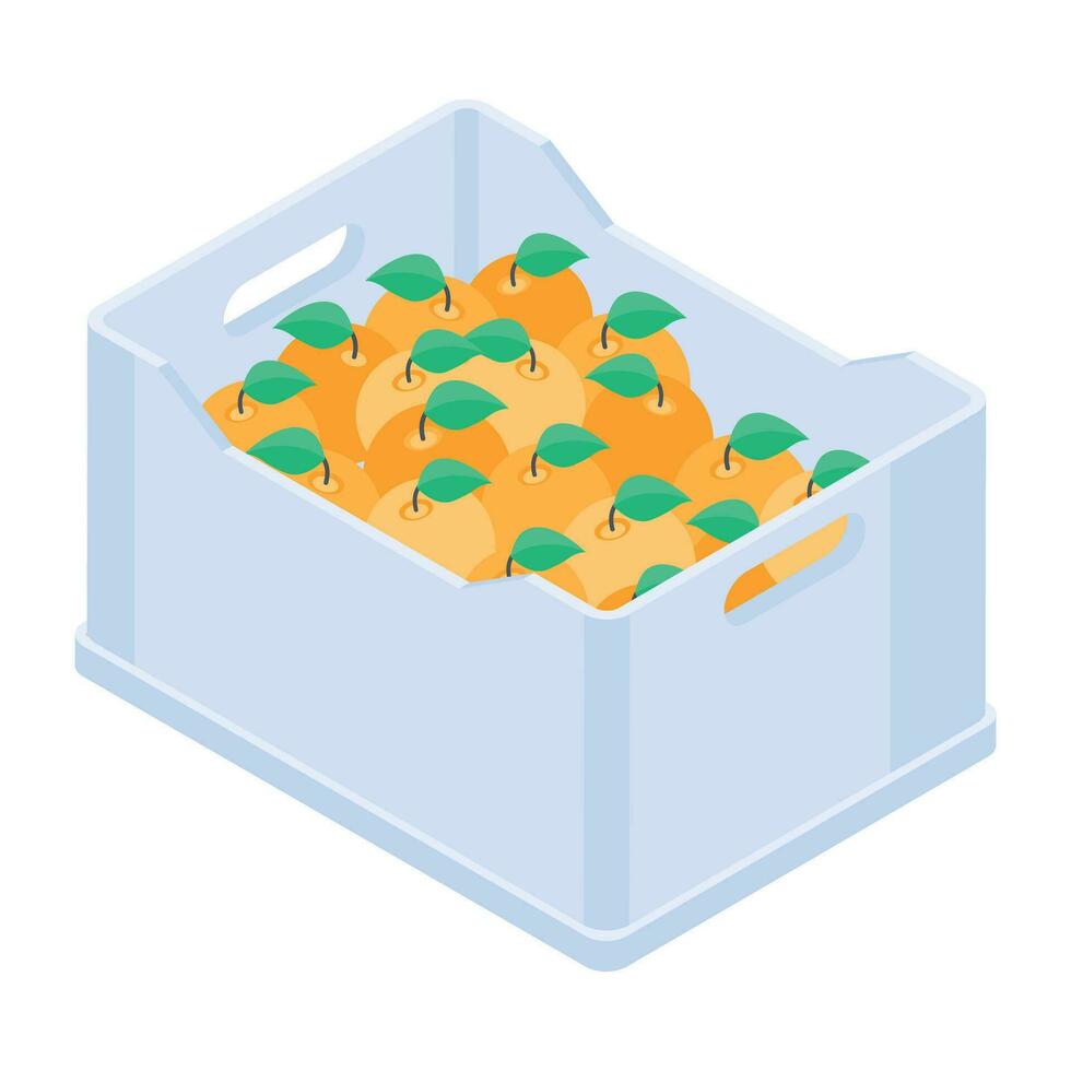 Modern isometric icon of vegetable and friut counter vector