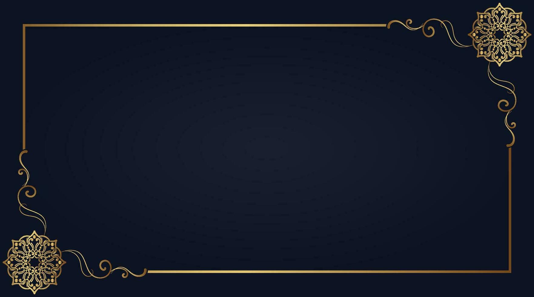 Dark background with golden mandala ornament vector