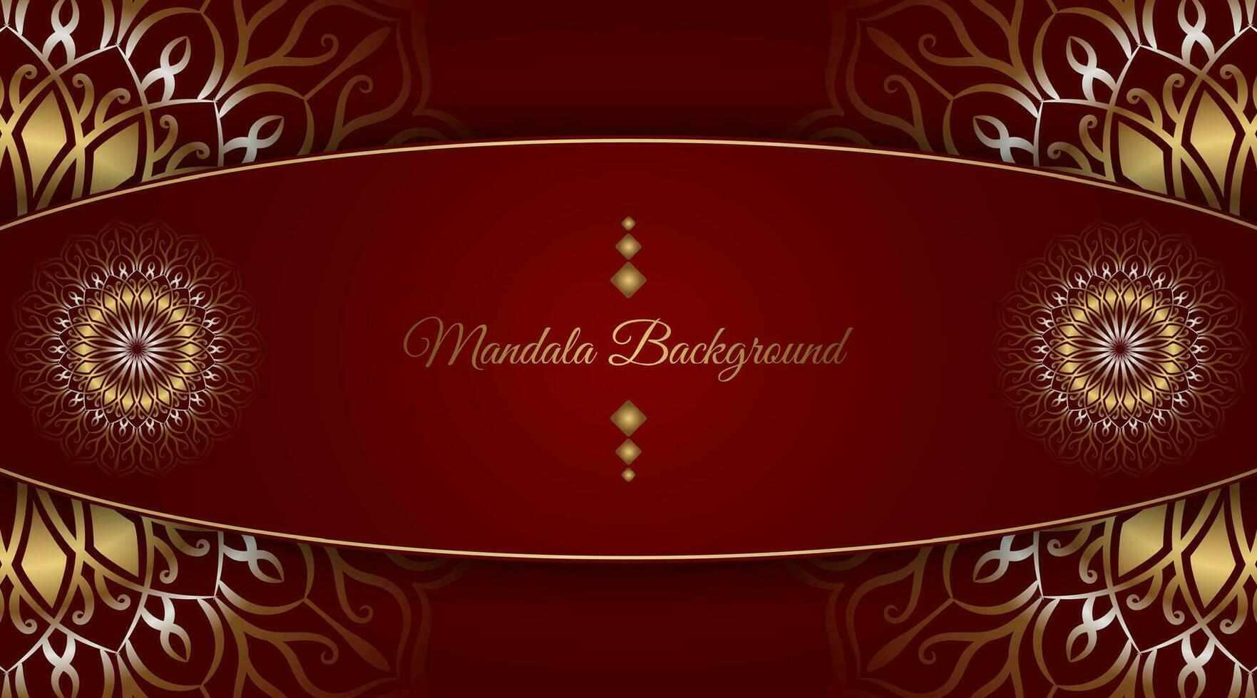 Red background with ornamental mandala vector