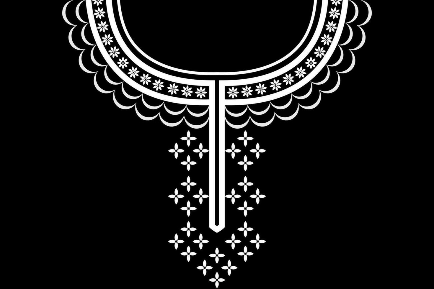 ethnic collar lace oriental pattern. Aztec style embroidery abstract vector illustration. Designs for fashion texture, textile, fabric, shirt, cloth