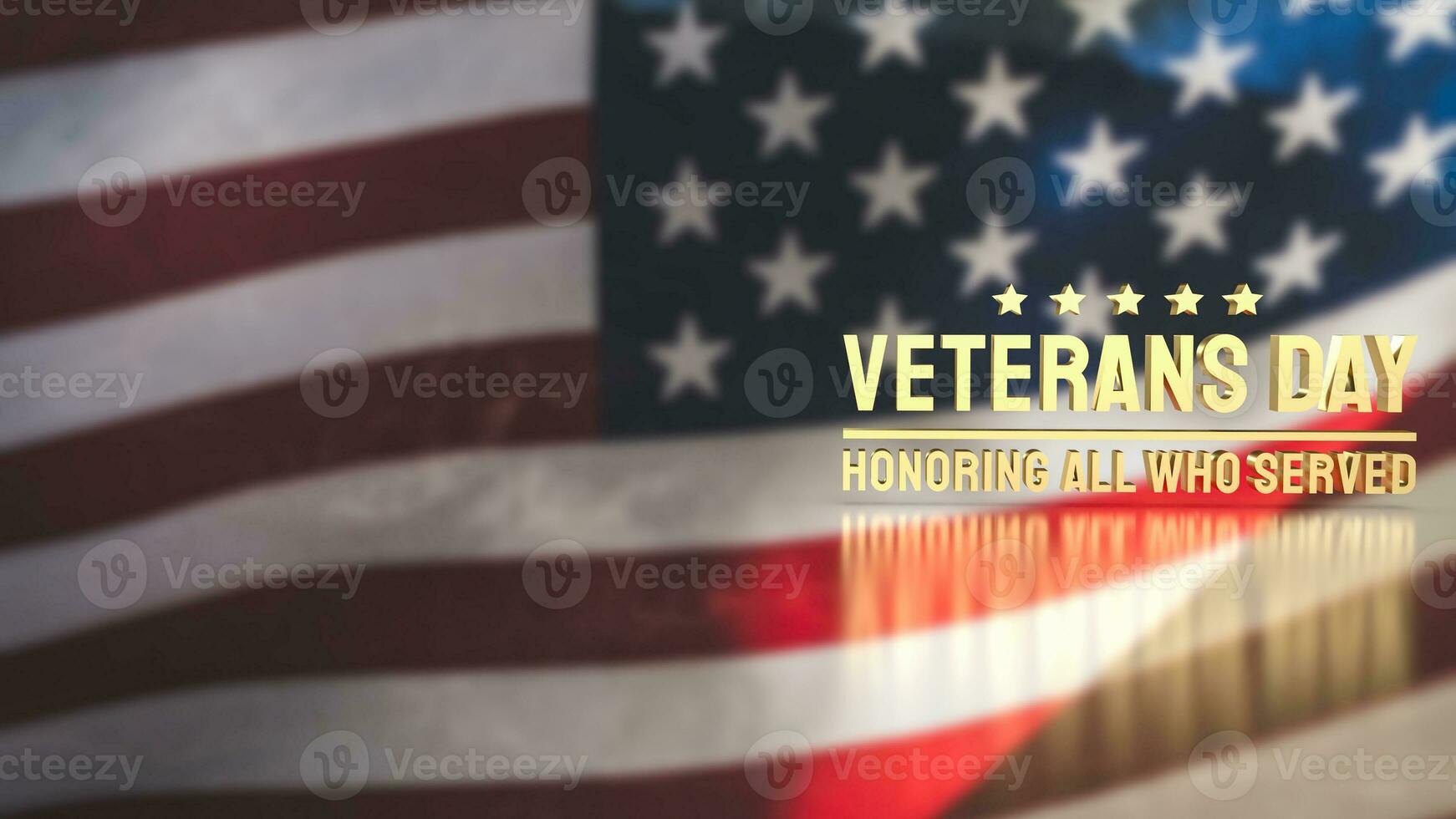 The veterans day gold text for holiday concept 3d rendering photo