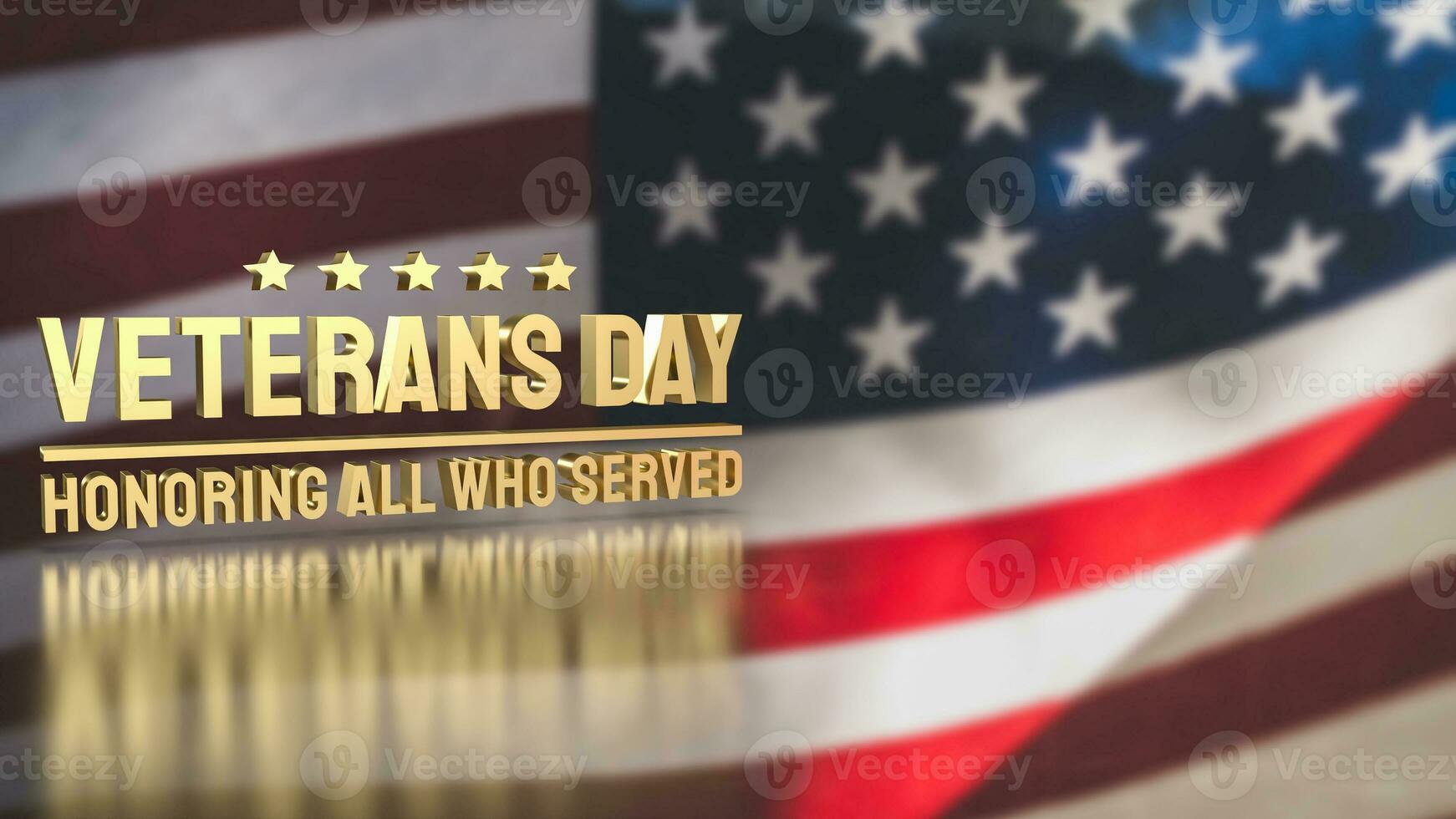 The veterans day gold text for holiday concept 3d rendering photo