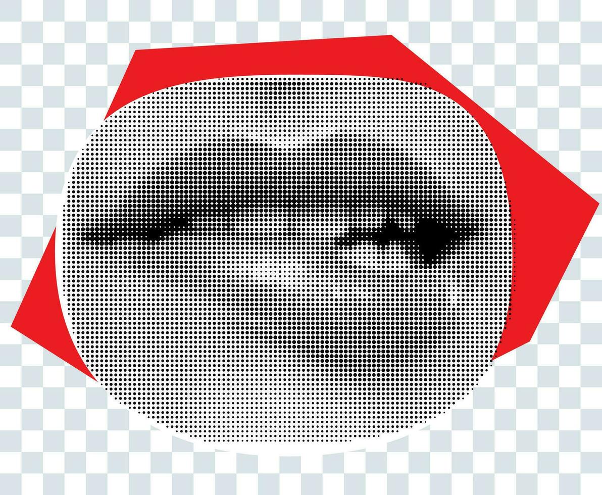 Woman lips biting the lower lip as retro halftone collage cutouts for mixed media design. vector
