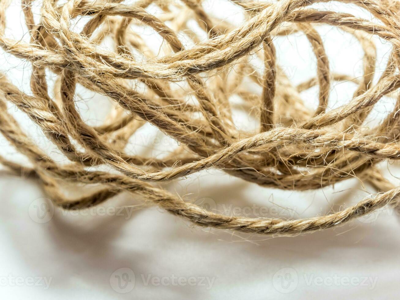 Wrapped Brown rustic hemp rope from the roll photo