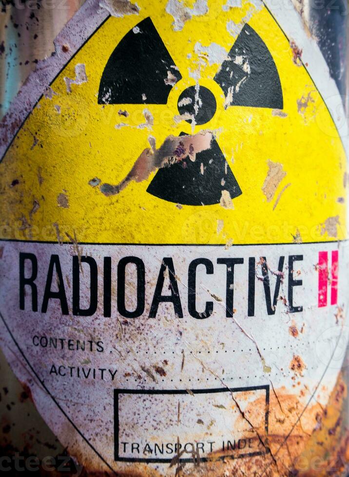 Steel container of Radioactive material photo