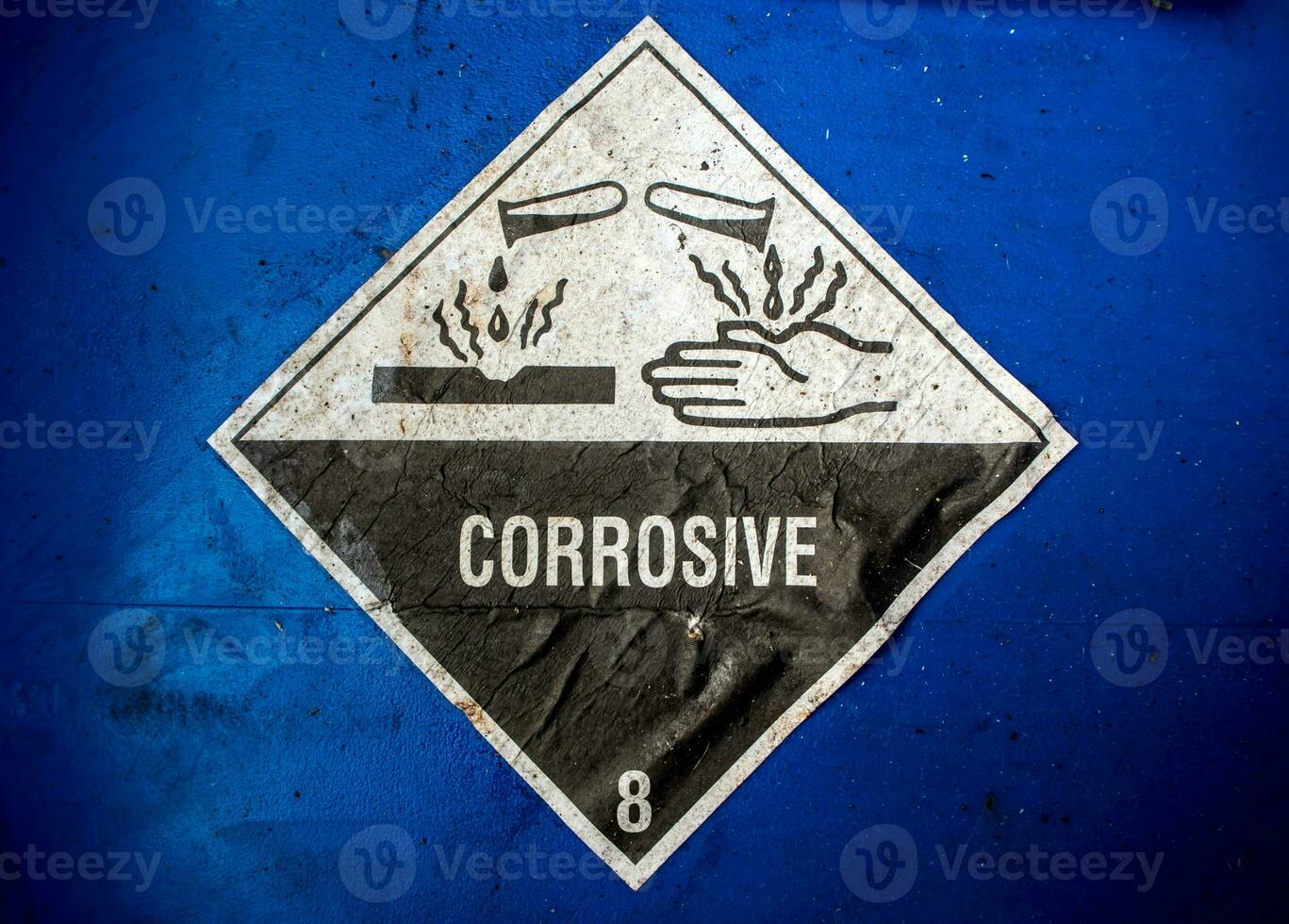 Corrosive material at the acid container photo