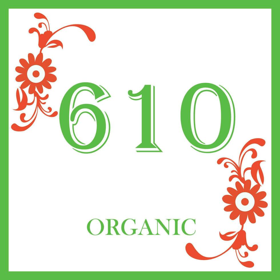 Leaf Organic Design With Number 610 28791211 Vector Art at Vecteezy