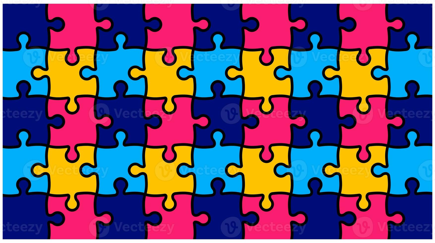 World autism awareness day puzzle pieces pattern background template celebrated in 2 April. use to banner, card, greeting card, poster, book cover, placard, frame, social media post banner template. photo