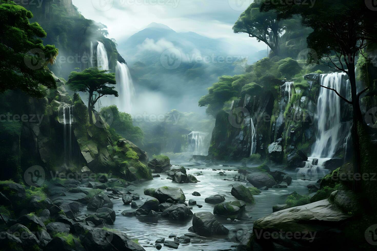 絵画 Spectacular Waterfall Spectacular Waterfall — Happy Little Paintings