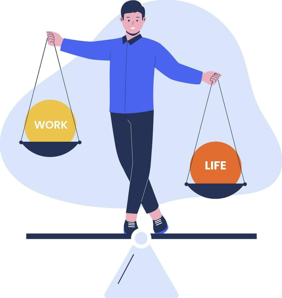 Vector of work life balance illustration