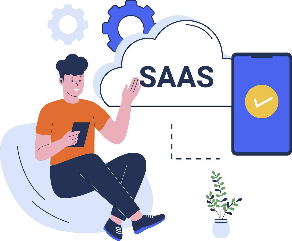 vector ilustración de saas concepto