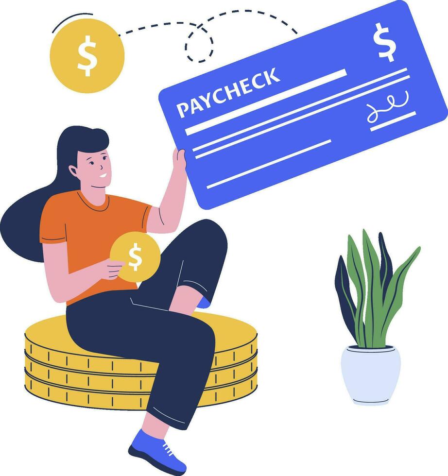 Vector illustration of paycheck concept
